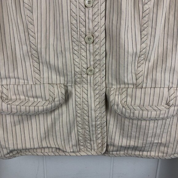 Gap Striped Bell Boy Jacket with Mandarin Collar and Pockets Size 8 - Picture 6 of 10